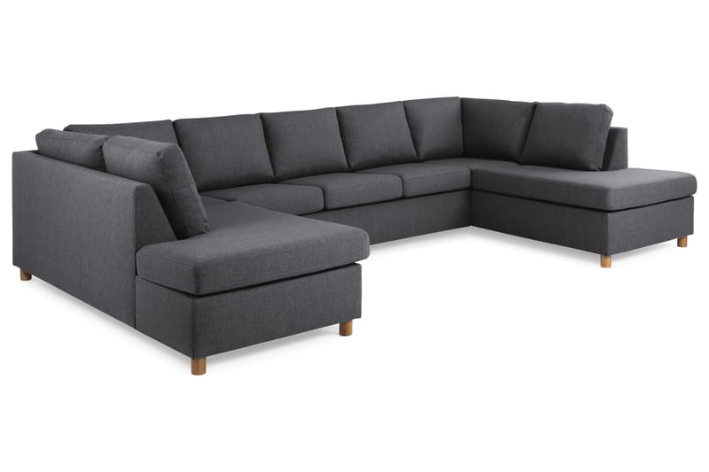 Crazy 5-seters U-formet Sofa med Dobbel Sjeselong i Stoff - Mørk grå - Møbler - Sofaer - U-sofa