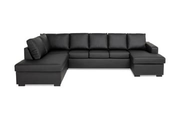 Crazy 5-seters Venstrevendt U-formet Sofa med Divan og Sjeselong i Kunstlær