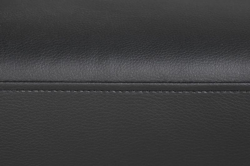 Crazy 5-seters Venstrevendt U-formet Sofa med Divan og Sjeselong i Kunstlær - Svart - Møbler - Sofaer - Skinnsofaer