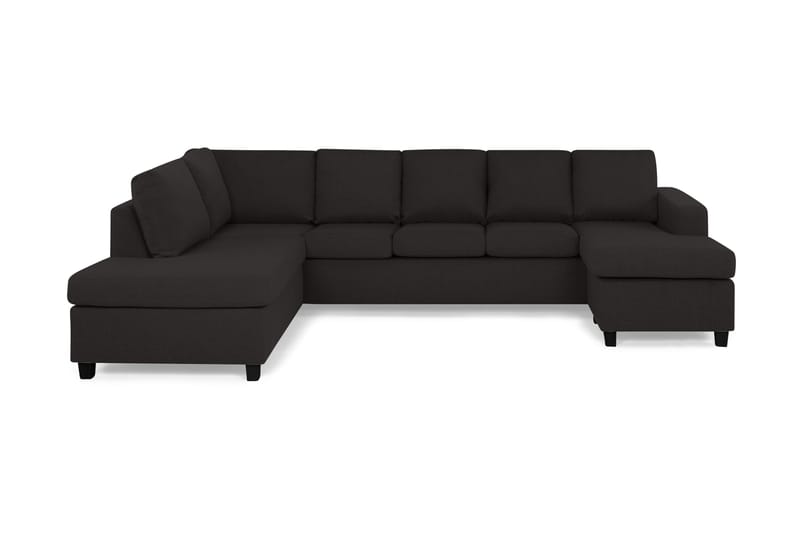 Crazy 5-seters Venstrevendt U-formet Sofa med Divan og Sjeselong i Stoff - Antrasitt - Møbler - Sofaer - U-sofa