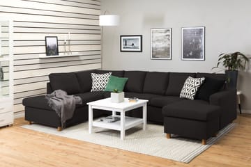 Crazy 5-seters Venstrevendt U-formet Sofa med Divan og Sjeselong i Stoff - Antrasitt - Møbler - Sofaer - U-sofa