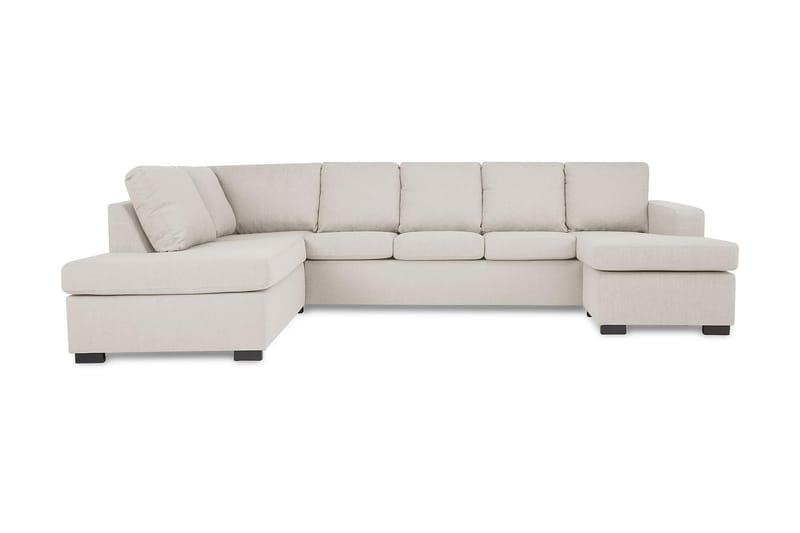 Crazy 5-seters Venstrevendt U-formet Sofa med Divan og Sjeselong i Stoff - Beige - Møbler - Sofaer - U-sofa