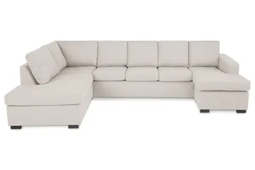 Crazy 5-seters Venstrevendt U-formet Sofa med Divan og Sjeselong i Stoff - Beige - Møbler - Sofaer - U-sofa