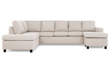 Crazy 5-seters Venstrevendt U-formet Sofa med Divan og Sjeselong i Stoff - Beige - Møbler - Sofaer - U-sofa