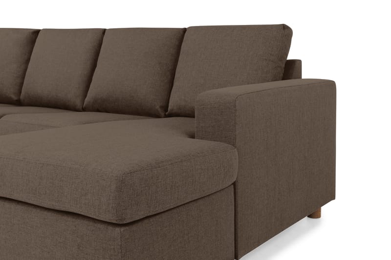 Crazy 5-seters Venstrevendt U-formet Sofa med Divan og Sjeselong i Stoff - Brun - Møbler - Sofaer - U-sofa