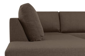 Crazy 5-seters Venstrevendt U-formet Sofa med Divan og Sjeselong i Stoff - Brun - Møbler - Sofaer - U-sofa