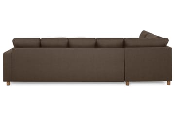 Crazy 5-seters Venstrevendt U-formet Sofa med Divan og Sjeselong i Stoff - Brun - Møbler - Sofaer - U-sofa