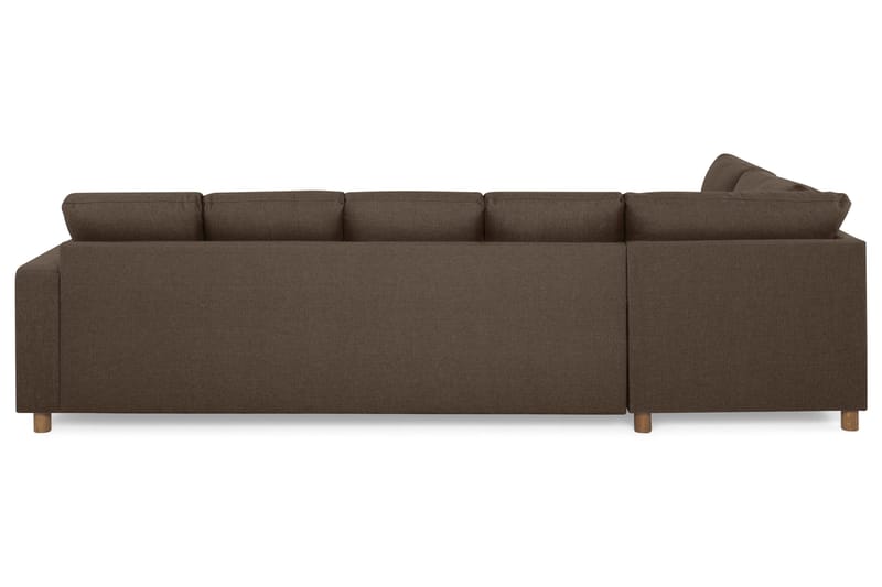 Crazy 5-seters Venstrevendt U-formet Sofa med Divan og Sjeselong i Stoff - Brun - Møbler - Sofaer - U-sofa