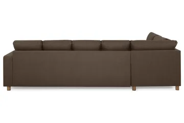 Crazy 5-seters Venstrevendt U-formet Sofa med Divan og Sjeselong i Stoff - Brun - Møbler - Sofaer - U-sofa