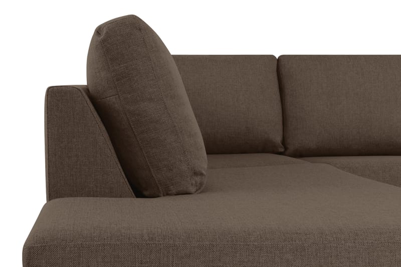 Crazy 5-seters Venstrevendt U-formet Sofa med Divan og Sjeselong i Stoff - Brun - Møbler - Sofaer - U-sofa