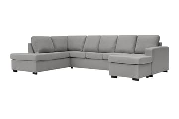 Crazy 5-seters Venstrevendt U-formet Sofa med Divan og Sjeselong i Stoff - Grå - Møbler - Sofaer - U-sofa