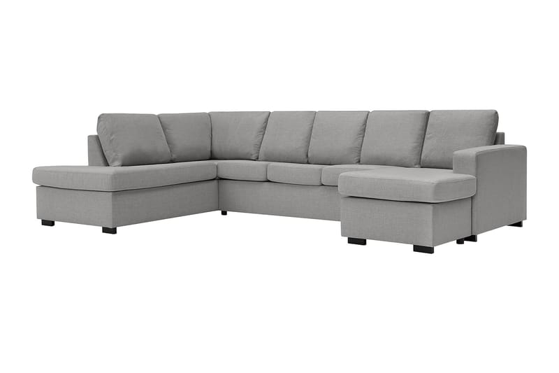 Crazy 5-seters Venstrevendt U-formet Sofa med Divan og Sjeselong i Stoff - Grå - Møbler - Sofaer - U-sofa