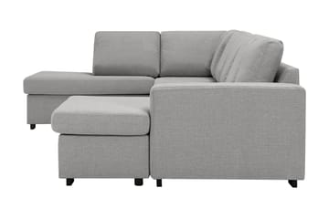 Crazy 5-seters Venstrevendt U-formet Sofa med Divan og Sjeselong i Stoff - Grå - Møbler - Sofaer - U-sofa