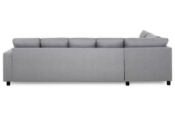 Crazy 5-seters Venstrevendt U-formet Sofa med Divan og Sjeselong i Stoff - Grå - Møbler - Sofaer - U-sofa