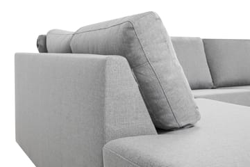 Crazy 5-seters Venstrevendt U-formet Sofa med Divan og Sjeselong i Stoff - Grå - Møbler - Sofaer - U-sofa