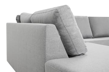 Crazy 5-seters Venstrevendt U-formet Sofa med Divan og Sjeselong i Stoff - Grå - Møbler - Sofaer - U-sofa