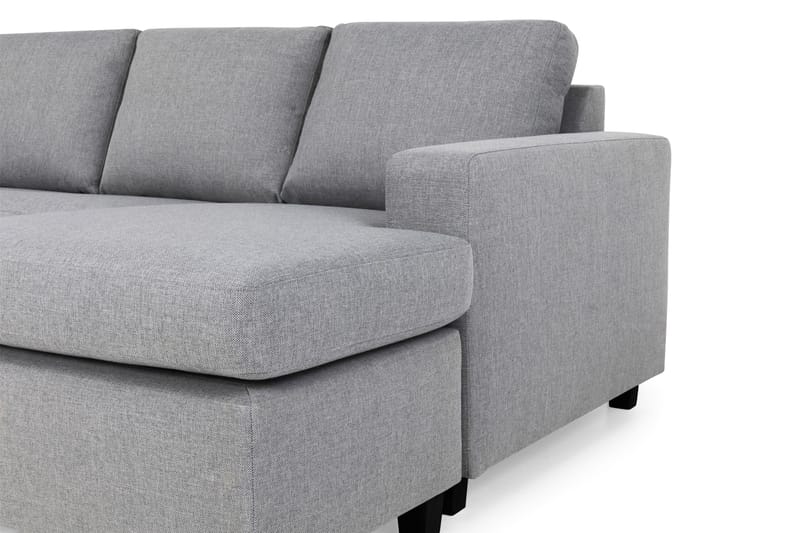 Crazy 5-seters Venstrevendt U-formet Sofa med Divan og Sjeselong i Stoff - Grå - Møbler - Sofaer - U-sofa