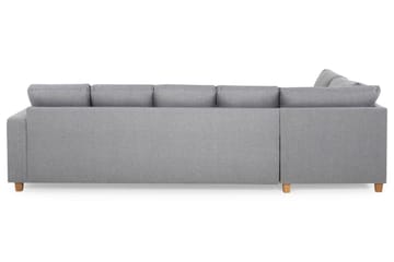 Crazy 5-seters Venstrevendt U-formet Sofa med Divan og Sjeselong i Stoff - Grå - Møbler - Sofaer - U-sofa