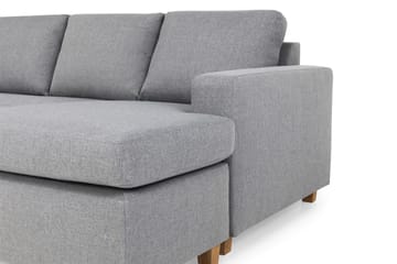 Crazy 5-seters Venstrevendt U-formet Sofa med Divan og Sjeselong i Stoff - Grå - Møbler - Sofaer - U-sofa