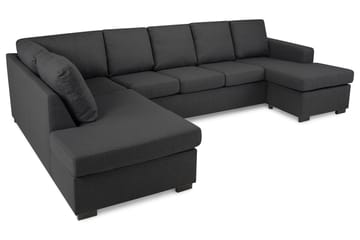 Crazy 5-seters Venstrevendt U-formet Sofa med Divan og Sjeselong i Stoff - Mørk grå - Møbler - Sofaer - U-sofa