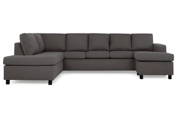 Crazy 5-seters Venstrevendt U-formet Sofa med Divan og Sjeselong i Stoff - Mørk grå - Møbler - Sofaer - U-sofa