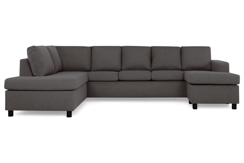 Crazy 5-seters Venstrevendt U-formet Sofa med Divan og Sjeselong i Stoff - Mørk grå - Møbler - Sofaer - U-sofa