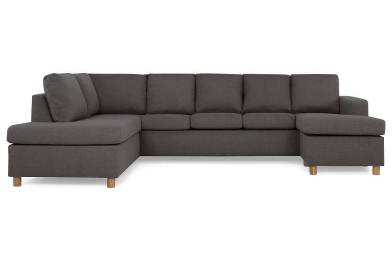 Crazy 5-seters Venstrevendt U-formet Sofa med Divan og Sjeselong i Stoff - Mørk grå - Møbler - Sofaer - U-sofa