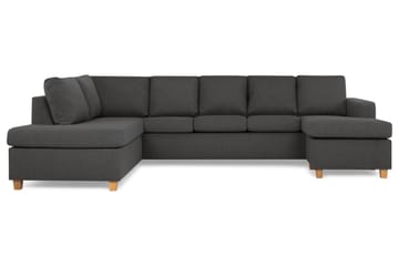 Crazy 5-seters Venstrevendt U-formet Sofa med Divan og Sjeselong i Stoff - Mørk grå - Møbler - Sofaer - U-sofa