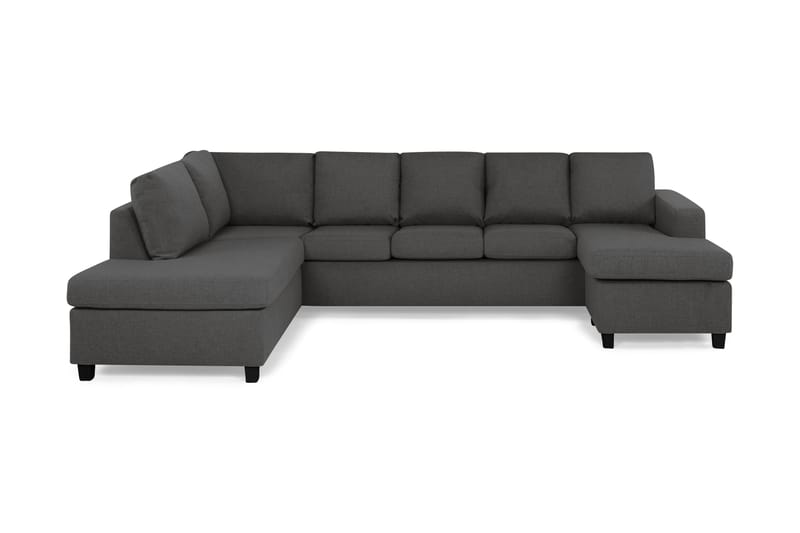 Crazy 5-seters Venstrevendt U-formet Sofa med Divan og Sjeselong i Stoff - Mørk grå - Møbler - Sofaer - U-sofa