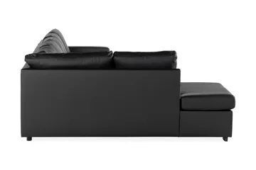 Crazy 5-seters Venstrevendt U-formet X-Large Sofa med Divan og Sjeselong i Kunstlær - Svart - Møbler - Sofaer - Skinnsofaer