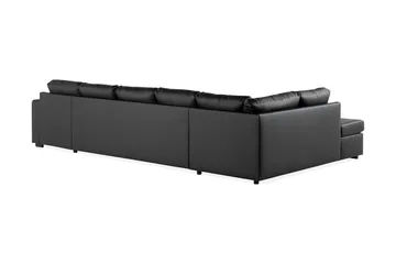 Crazy 5-seters Venstrevendt U-formet X-Large Sofa med Divan og Sjeselong i Kunstlær - Svart - Møbler - Sofaer - Skinnsofaer