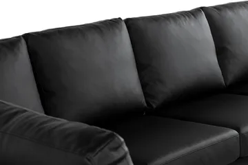 Crazy 5-seters Venstrevendt U-formet X-Large Sofa med Divan og Sjeselong i Kunstlær - Svart - Møbler - Sofaer - Skinnsofaer