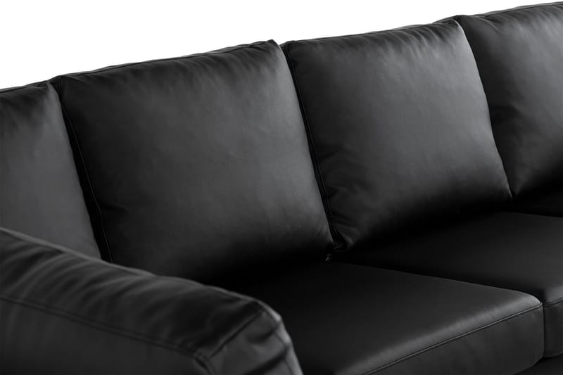 Crazy 5-seters Venstrevendt U-formet X-Large Sofa med Divan og Sjeselong i Kunstlær - Svart - Møbler - Sofaer - Skinnsofaer