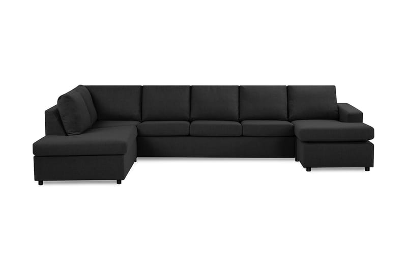 Crazy 5-seters Venstrevendt U-formet X-Large Sofa med Divan og Sjeselong i Stoff - Antrasitt - Møbler - Sofaer - U-sofa