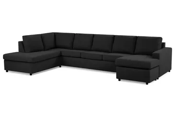 Crazy 5-seters Venstrevendt U-formet X-Large Sofa med Divan og Sjeselong i Stoff - Antrasitt - Møbler - Sofaer - U-sofa