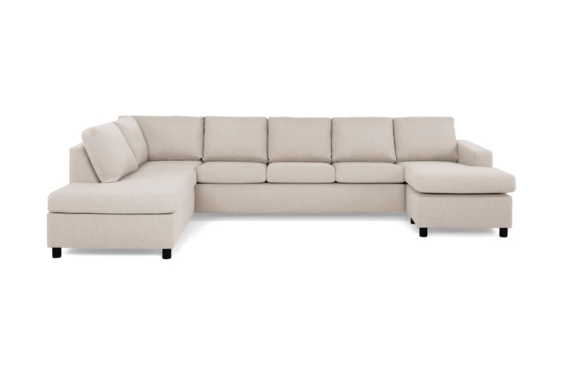 Crazy 5-seters Venstrevendt U-formet X-Large Sofa med Divan og Sjeselong i Stoff - Beige - Møbler - Sofaer - U-sofa