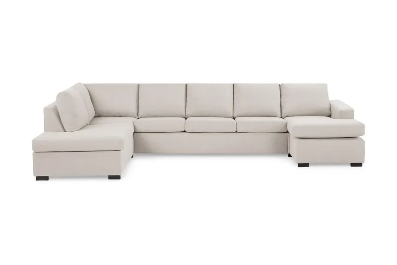 Crazy 5-seters Venstrevendt U-formet X-Large Sofa med Divan og Sjeselong i Stoff, Beige