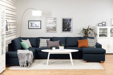Crazy 5-seters Venstrevendt U-formet X-Large Sofa med Divan og Sjeselong i Stoff - Blå - Møbler - Sofaer - U-sofa