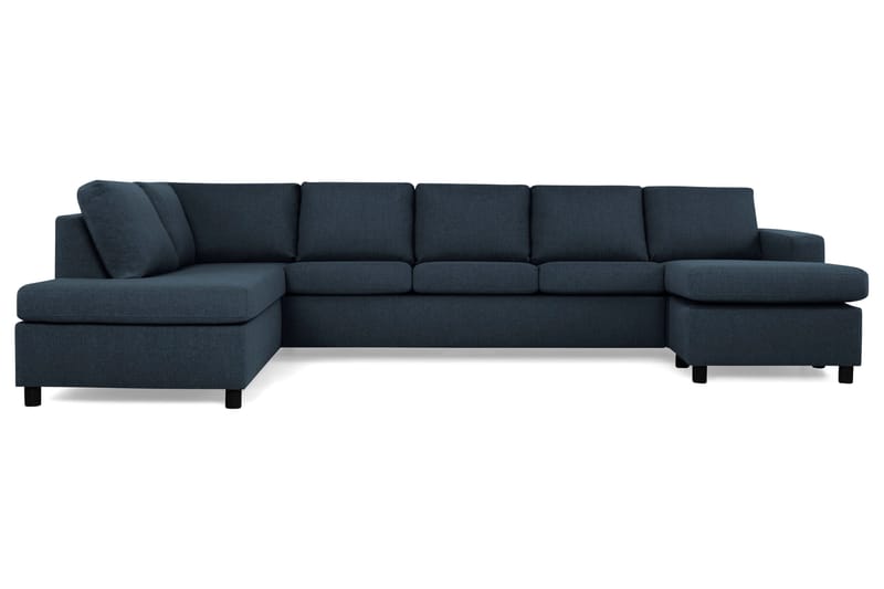 Crazy 5-seters Venstrevendt U-formet X-Large Sofa med Divan og Sjeselong i Stoff, Blå