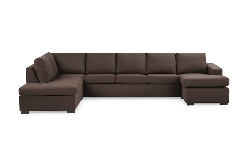 Crazy 5-seters Venstrevendt U-formet X-Large Sofa med Divan og Sjeselong i Stoff - Brun - Møbler - Sofaer - U-sofa