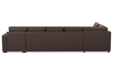 Crazy 5-seters Venstrevendt U-formet X-Large Sofa med Divan og Sjeselong i Stoff - Brun - Møbler - Sofaer - U-sofa