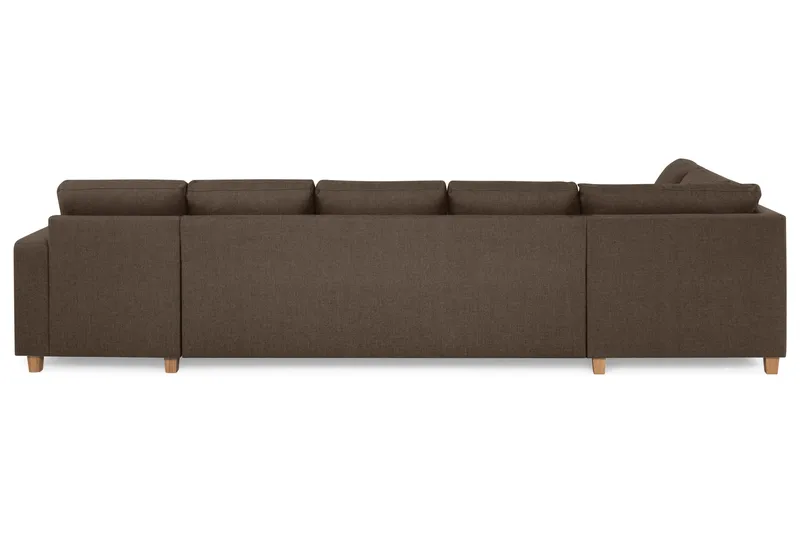 Crazy 5-seters Venstrevendt U-formet X-Large Sofa med Divan og Sjeselong i Stoff - Brun - Møbler - Sofaer - U-sofa