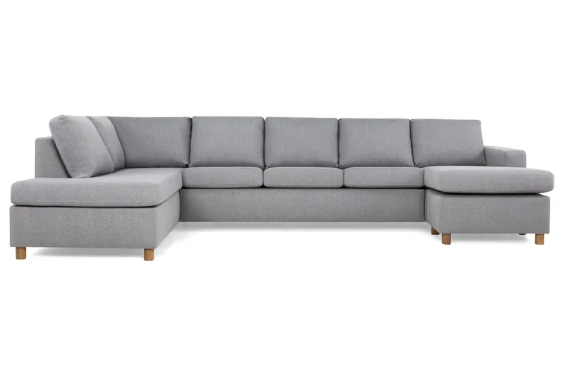 Crazy 5-seters Venstrevendt U-formet X-Large Sofa med Divan og Sjeselong i Stoff - Grå - Møbler - Sofaer - U-sofa