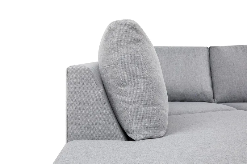 Crazy 5-seters Venstrevendt U-formet X-Large Sofa med Divan og Sjeselong i Stoff - Grå - Møbler - Sofaer - U-sofa