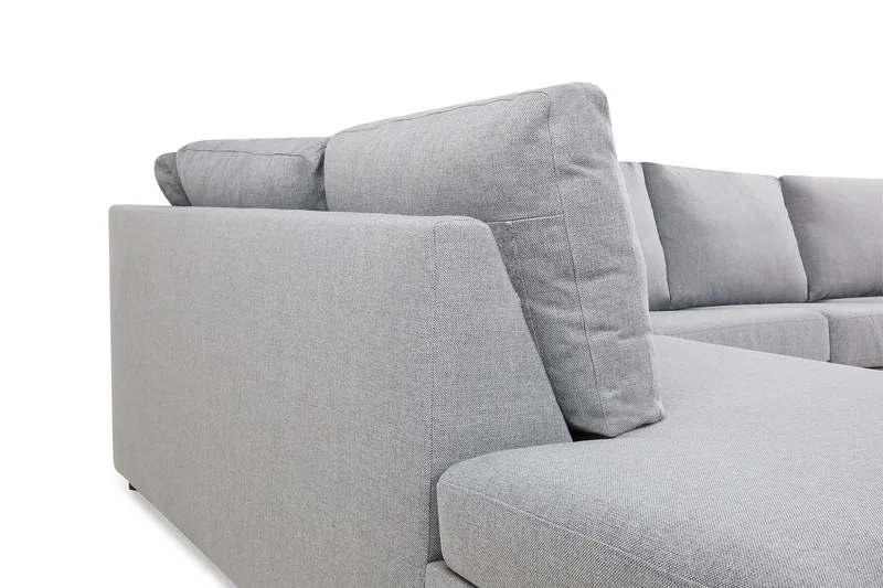 Crazy 5-seters Venstrevendt U-formet X-Large Sofa med Divan og Sjeselong i Stoff - Grå - Møbler - Sofaer - U-sofa