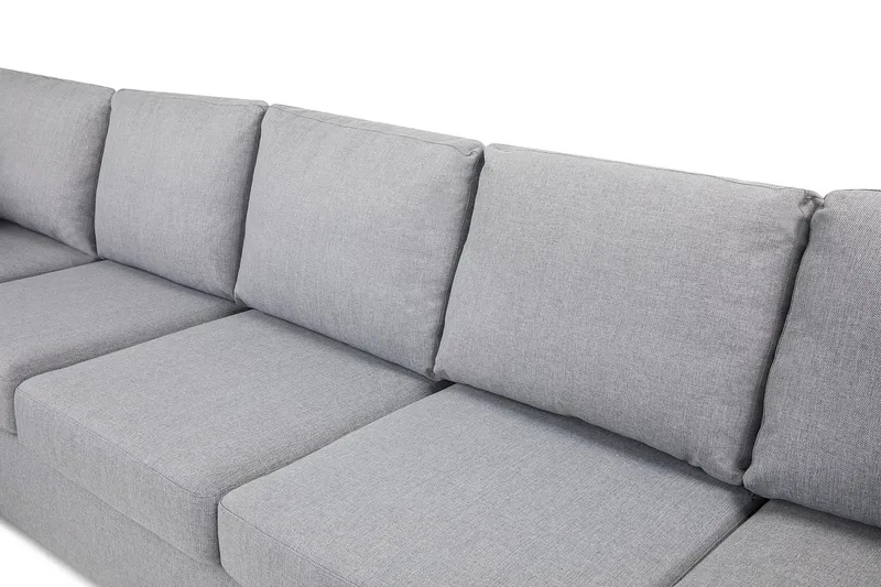 Crazy 5-seters Venstrevendt U-formet X-Large Sofa med Divan og Sjeselong i Stoff - Grå - Møbler - Sofaer - U-sofa