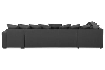 Crazy 5-seters Venstrevendt U-formet X-Large Sofa med Divan og Sjeselong i Stoff inkl. Pynteputer - Antrasitt - Møbler - Sofaer - U-sofa