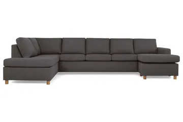 Crazy 5-seters Venstrevendt U-formet X-Large Sofa med Divan og Sjeselong i Stoff - Mørk grå - Møbler - Sofaer - U-sofa