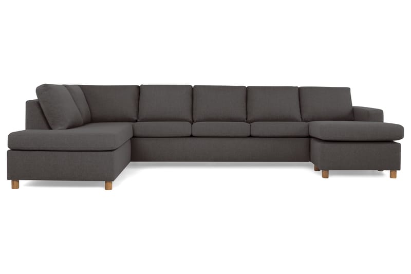 Crazy 5-seters Venstrevendt U-formet X-Large Sofa med Divan og Sjeselong i Stoff - Mørk grå - Møbler - Sofaer - U-sofa
