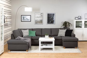 Crazy 5-seters Venstrevendt U-formet X-Large Sofa med Divan og Sjeselong i Stoff - Mørk grå - Møbler - Sofaer - U-sofa